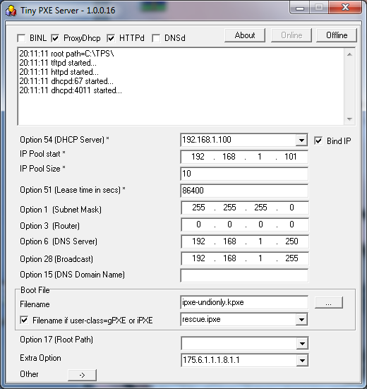 Tiny PXE Server-1.0.0.23 –  Installing System Through Network PXE